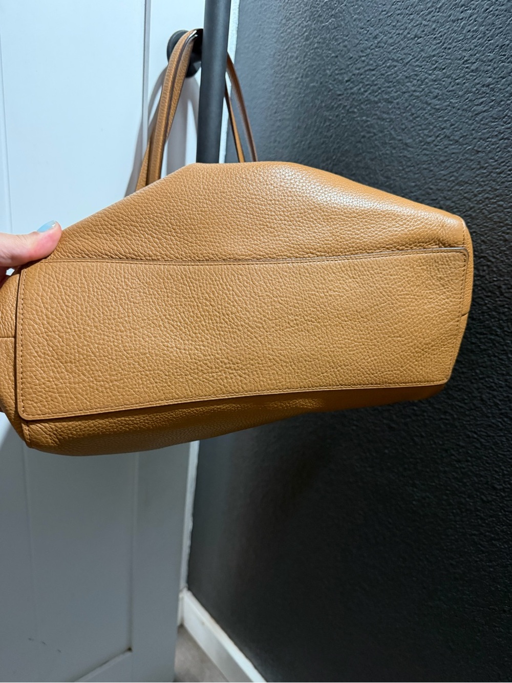 Coach Tan Pebbled Leather Shoulder Bag with Floral Charm - Picture 3 of 16
